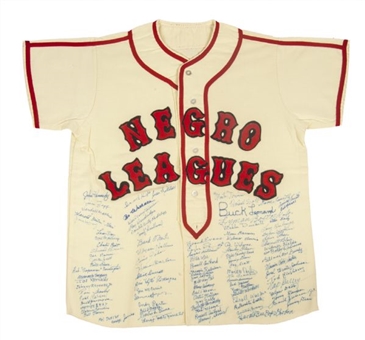 Negro Leagues Multi-Signed Replica Jersey with 102 Signatures including Monte Irvin and Buck Leonard  